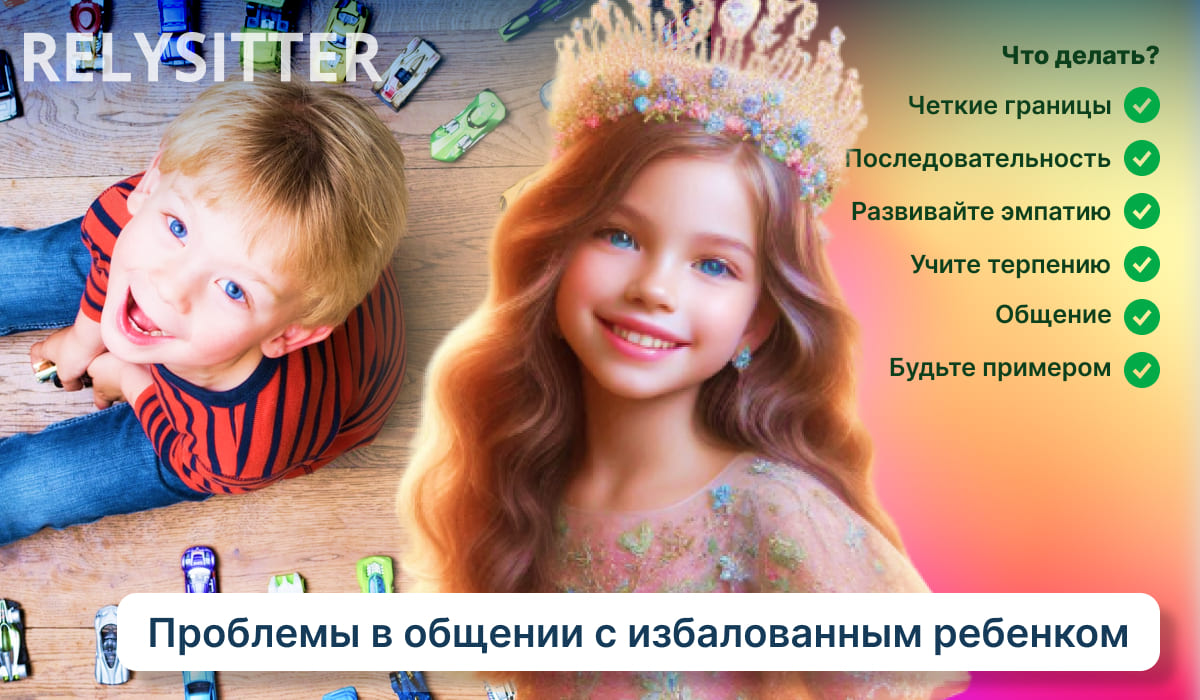 Коллаж из изображений мальчика с игрушечными машинками и девочки с тиарой.