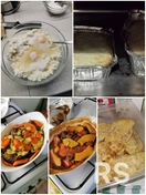 Приготовления трех блюд: запеканка из творога, отбивные из куриного филе, томлёные щёчки говяжьи с овощами.